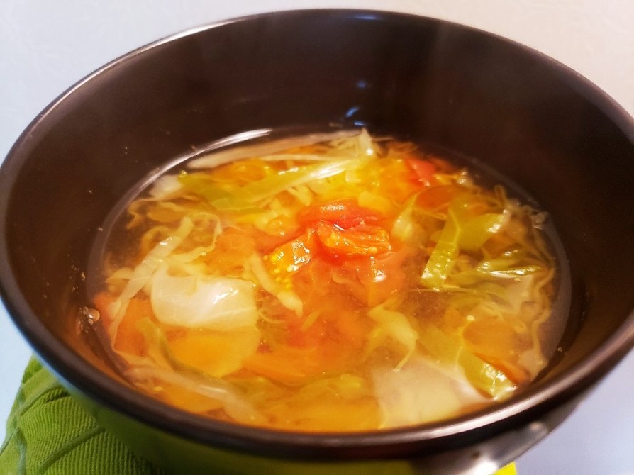 ◆簡単、早いキャベツ＆トマトスープの画像