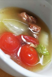 焼き鳥缶詰の中華スープ