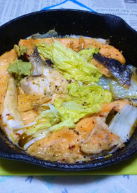 銀鮭のアラの焼き鮭＋白菜のタパス