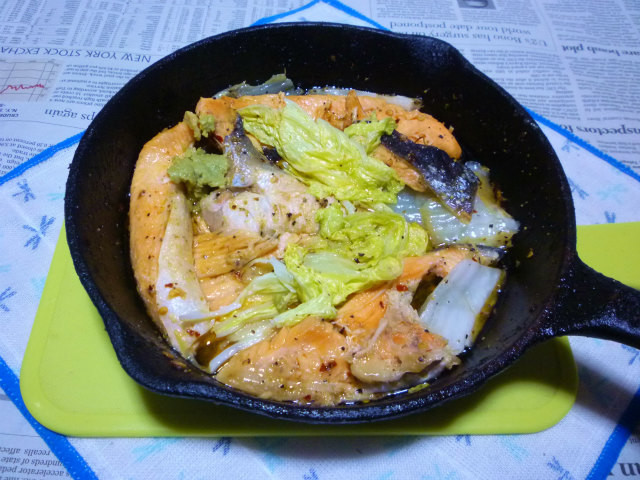 銀鮭のアラの焼き鮭＋白菜のタパスの画像