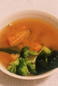 “冷凍野菜入り味噌汁”