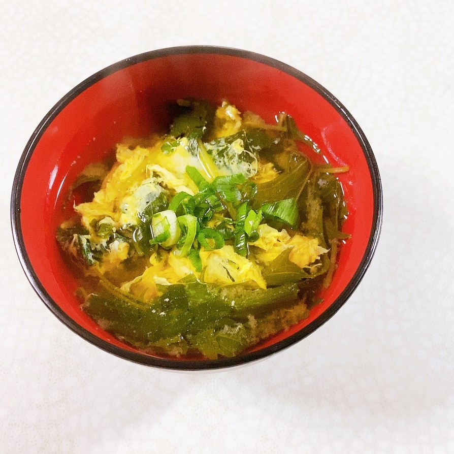 水菜と三つ葉のかき玉汁の画像