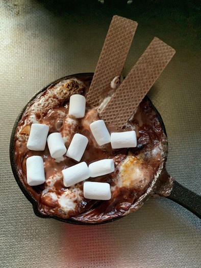 チョコプリンのスモアケーキの写真