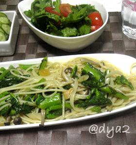 菜の花としめじの春パスタ