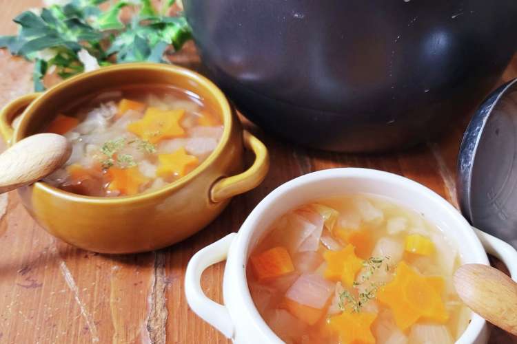 炊飯器で簡単やわらか野菜スープ レシピ 作り方 By Ayakoooooo クックパッド 簡単おいしいみんなのレシピが377万品