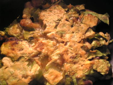 豚ロース肉と青梗菜の味噌酒生姜味チヂミの写真