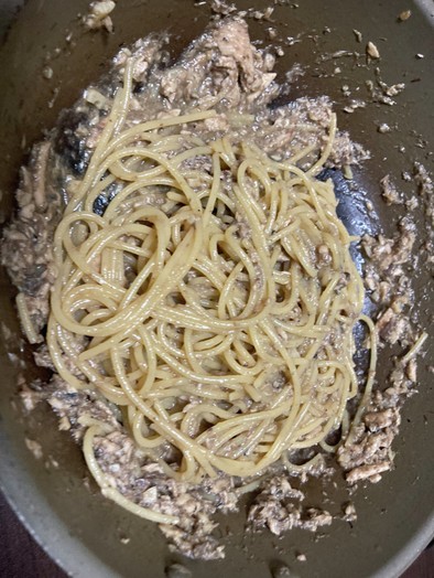 鰯の水煮缶スパゲティの写真