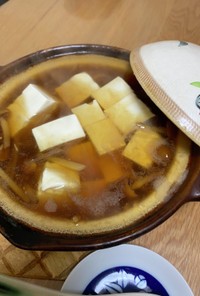 簡単、熱々！なめこと生姜のあんかけ湯豆腐