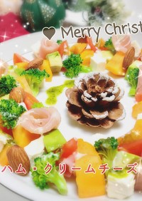 柿・生ハム＆季節野菜のクリスマス★リース