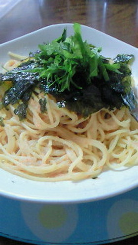 簡単☆お皿の上で混ぜるだけ☆たらこパスタ