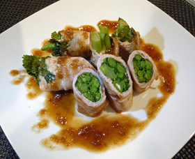 菜の花★豚肉巻き
