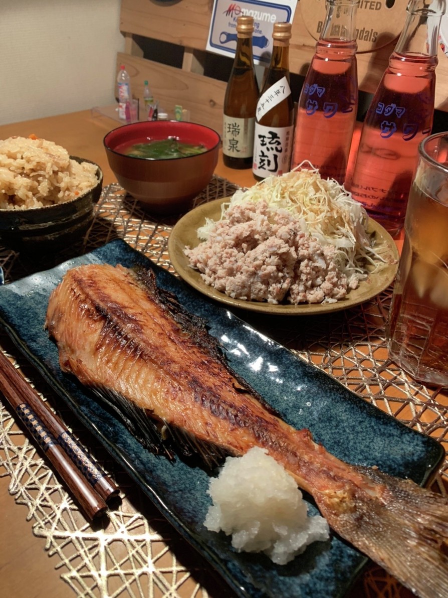 ほっけ塩焼き！と炊き込みご飯♪♪♪の画像