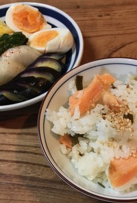 塩鮭と昆布の簡単炊き込みご飯