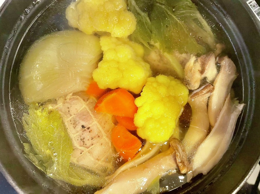 豚肩と野菜ときのこのスープの画像