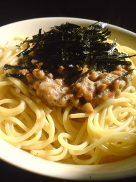 梅しそ納豆★和風スパゲッティ
