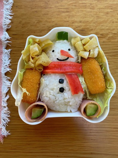 雪だるまのお弁当☆の写真