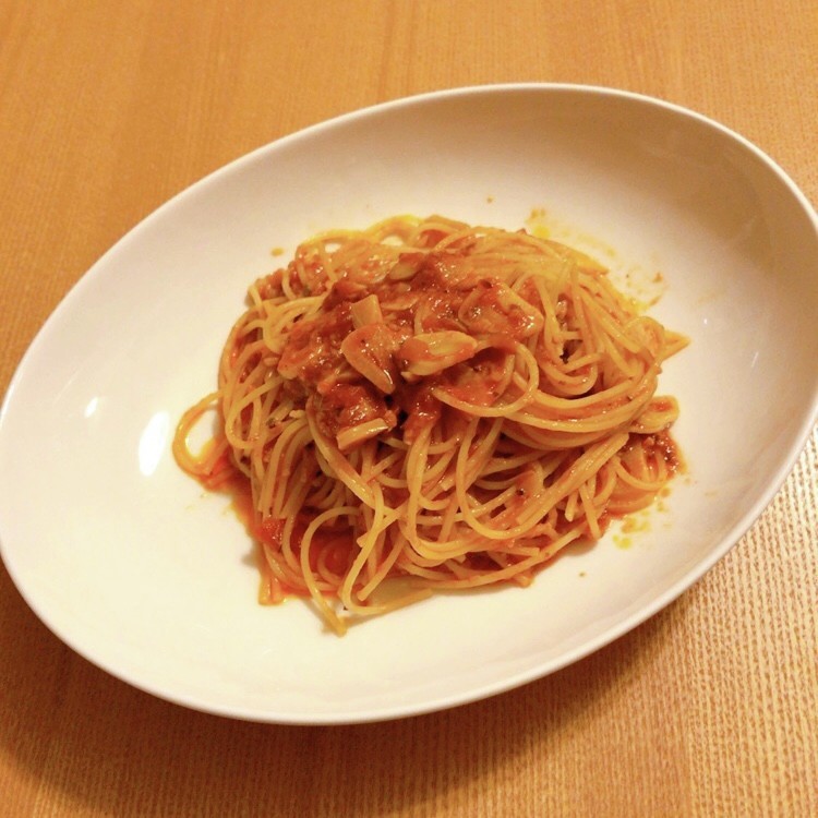 15分で！トマトとニンニクのスパゲティーの画像