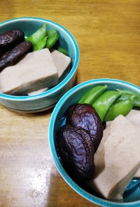 梨湖の高野豆腐と椎茸の炊き合わせ