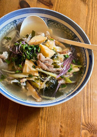 竹の子と豚肉の具だくさん中華スープ