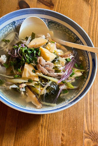 竹の子と豚肉の具だくさん中華スープ