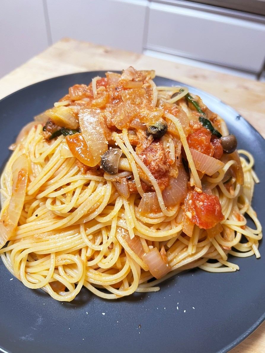 基本☆簡単！ツナと野菜トマトスパゲッティの画像