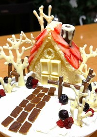 お菓子の家☆かわいいクリスマスケーキ