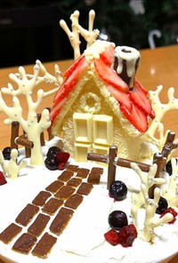 お菓子の家☆かわいいクリスマスケーキ