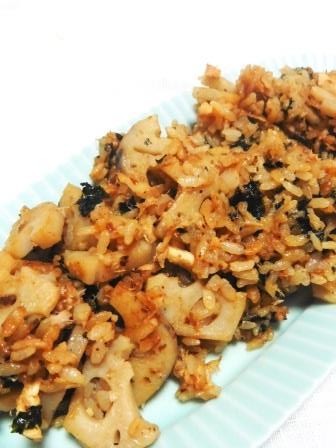 レンコンとツナの味噌炊き込みご飯の画像
