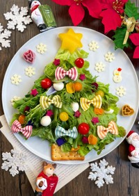 クリスマス　簡単ツリーサラダ