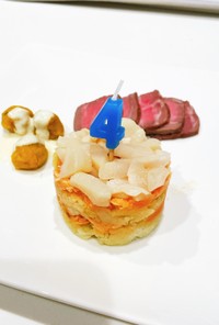 【愛犬レシピ】帆立とサーモンポテトケーキ
