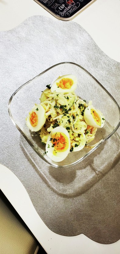 白菜とササミと卵の豆乳マヨサラダの写真