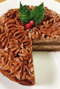 レンジで作る低糖質クリスマスチョコケーキ