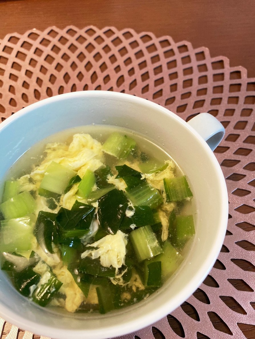 シロさんの青菜と卵のスープの画像