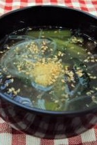小松菜の中華風スープ　