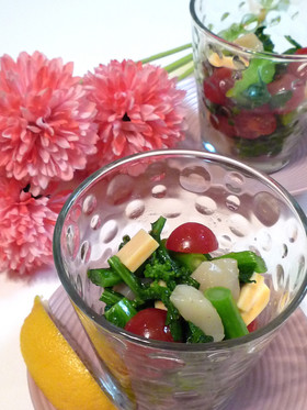 お洒落★栄養たっぷり菜の花のカップサラダ