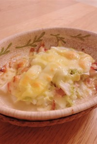 白菜とベーコンのチーズ焼き