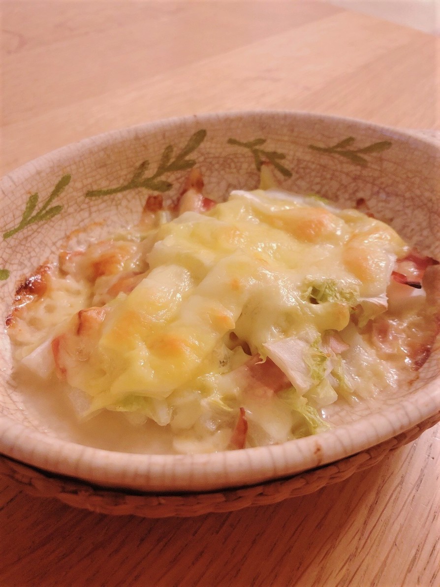 白菜とベーコンのチーズ焼きの画像