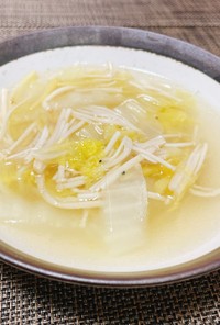 ズボラな☆白菜エノキの中華スープ