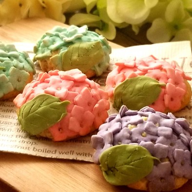 紫陽花（あじさい）クッキーの写真