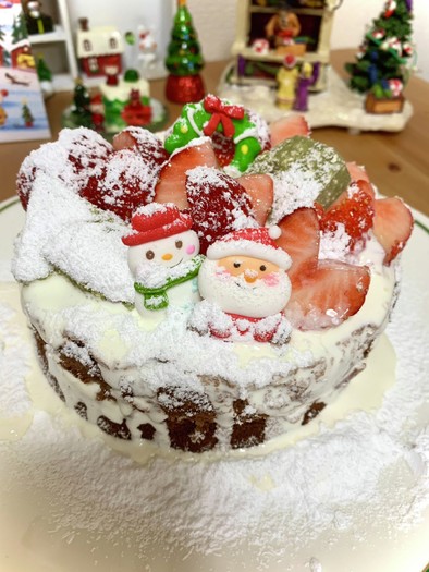 ふわふわ粉雪♪クリスマスケーキの写真