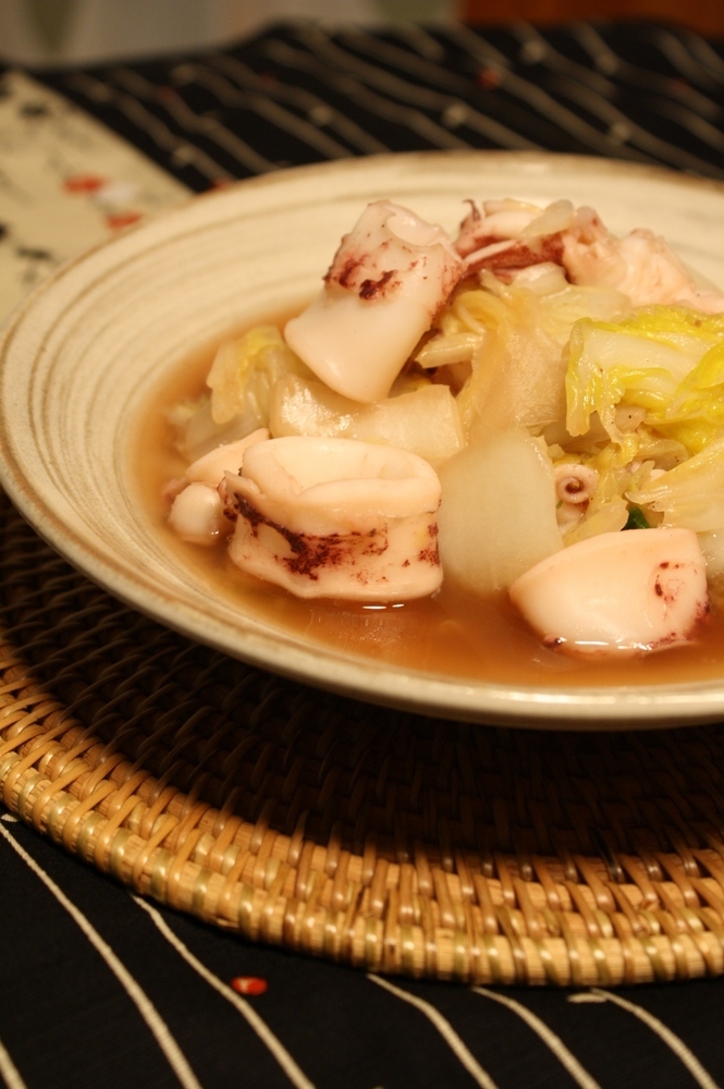 白菜とイカ☆オイスタースープ炒めの画像