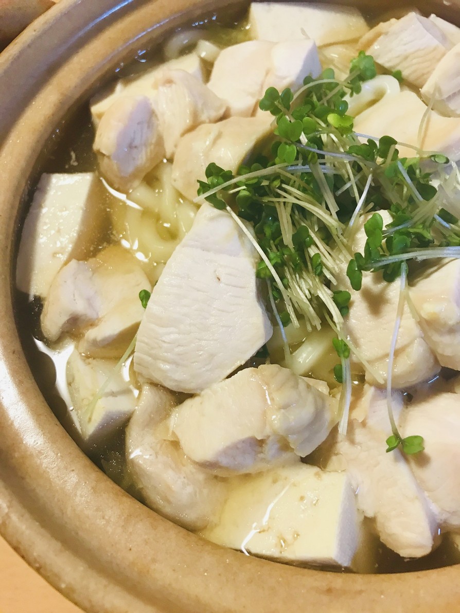 鶏肉＆豆腐のあっさり煮込みうどん鍋の画像