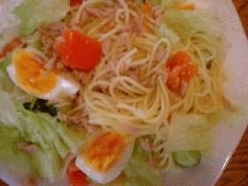 ツナのうまみの冷たいパスタ