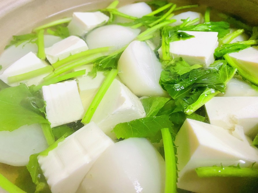 橙酢でたべる・かぶの湯豆腐の画像