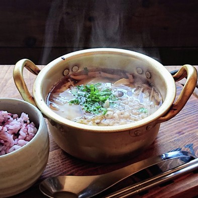麺つゆで簡単！ほっこり美味しい朝のスープの写真