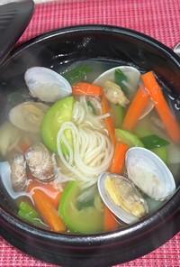 韓国⭐︎アサリ麺スープ  바지락 국수