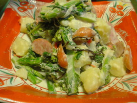菜の花が食べやすいポテトサラダ