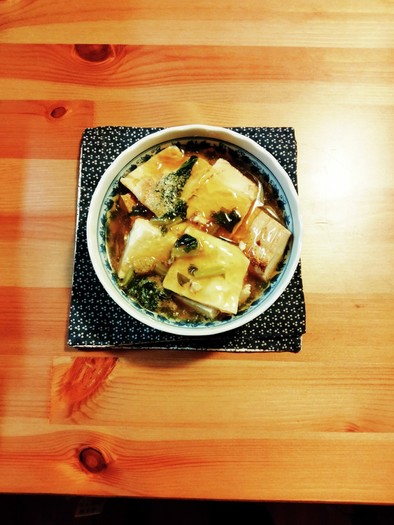 生湯葉と焼き豆腐の餡かけの写真