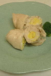 鶏とうずら卵の義理親子ロール