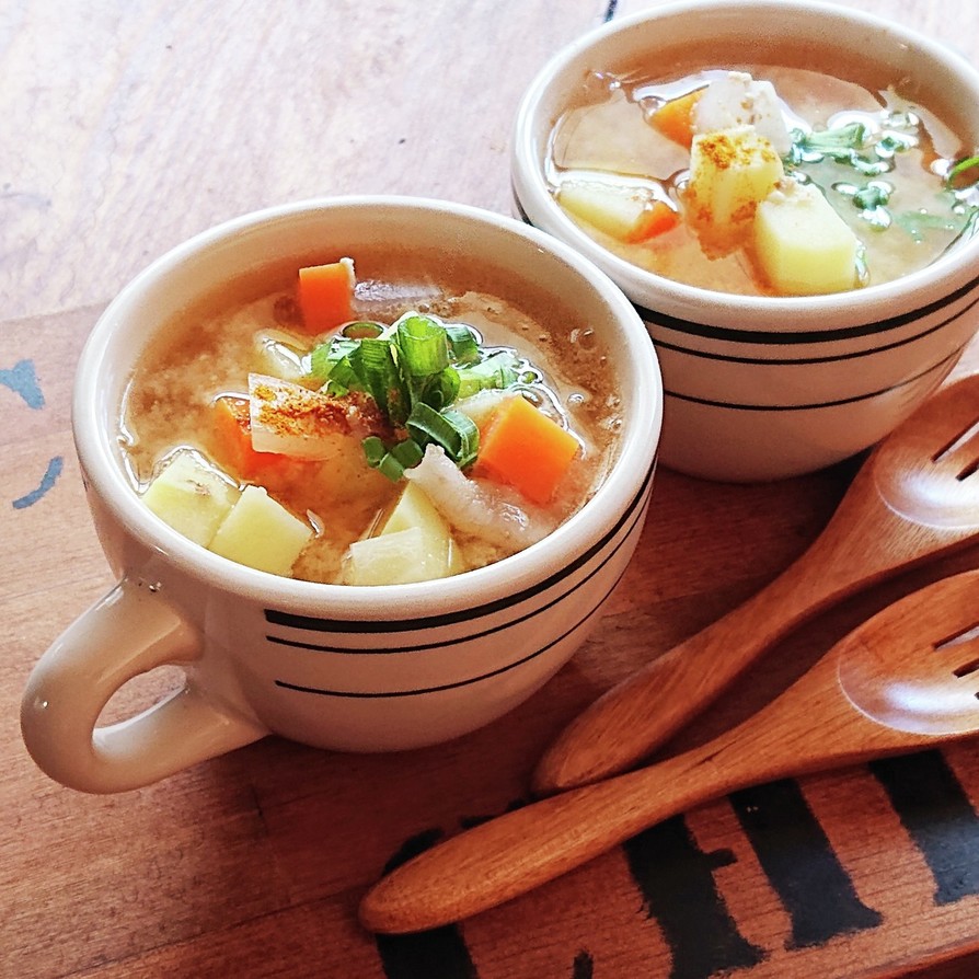 5分で完成〜★コロコロ野菜の味噌スープの画像